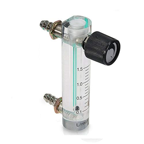 Flowmeter with Control Valve YB-4M Air Flow Meter Gas Regulator for Oxygen, Air and Gas(0.1-1.5L/min)