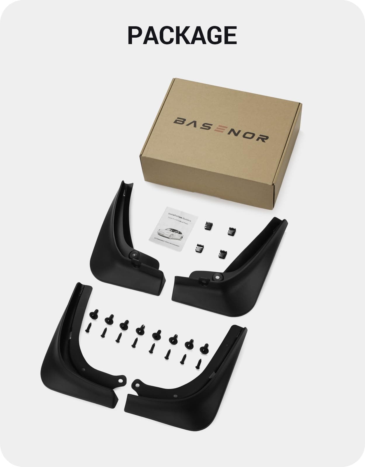 BASENOR Model 3 Mud Flaps Splash Guards Set of 4…