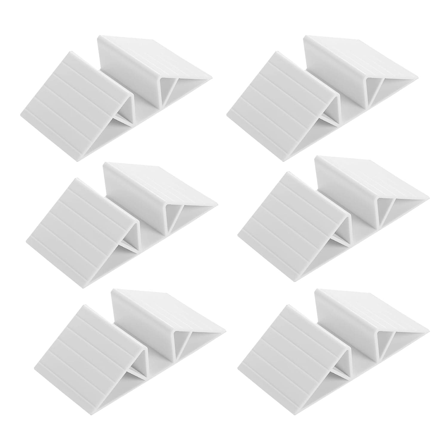 6 PCS White Plastic Triangle Support Feet for Pet and Baby Gates, Fences - Reinforcement Fittings for Free-Standing Dog Gates and Configurable Wood Panels