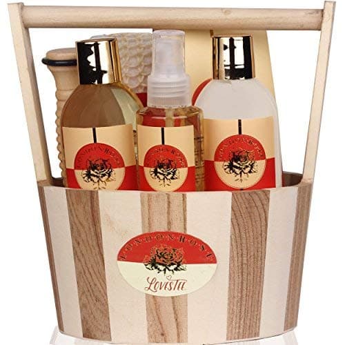 Spa Gift Basket Bath Set - Bath and Body Set, Aromatherapy Spa Gift Basket for Men/Woman with Cologne Scent - Includes Body Lotion, Shower Gel, Loof