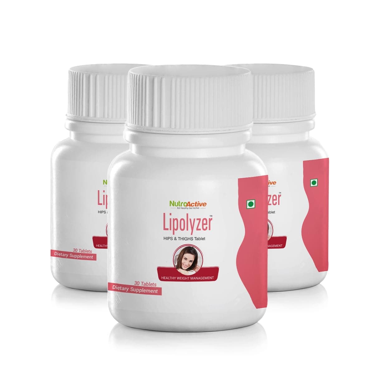Nutroactive Lipolyzer Hips & Thighs Tablet Weight Management Tablets (Pack of 3)
