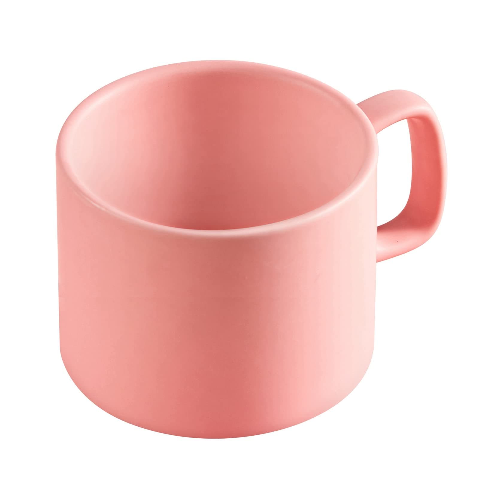 VOBAGA Coffee Mug 11 oz Tea Cup with Flat-Bottom Warming Coffee Milk for Office and Home(Pink