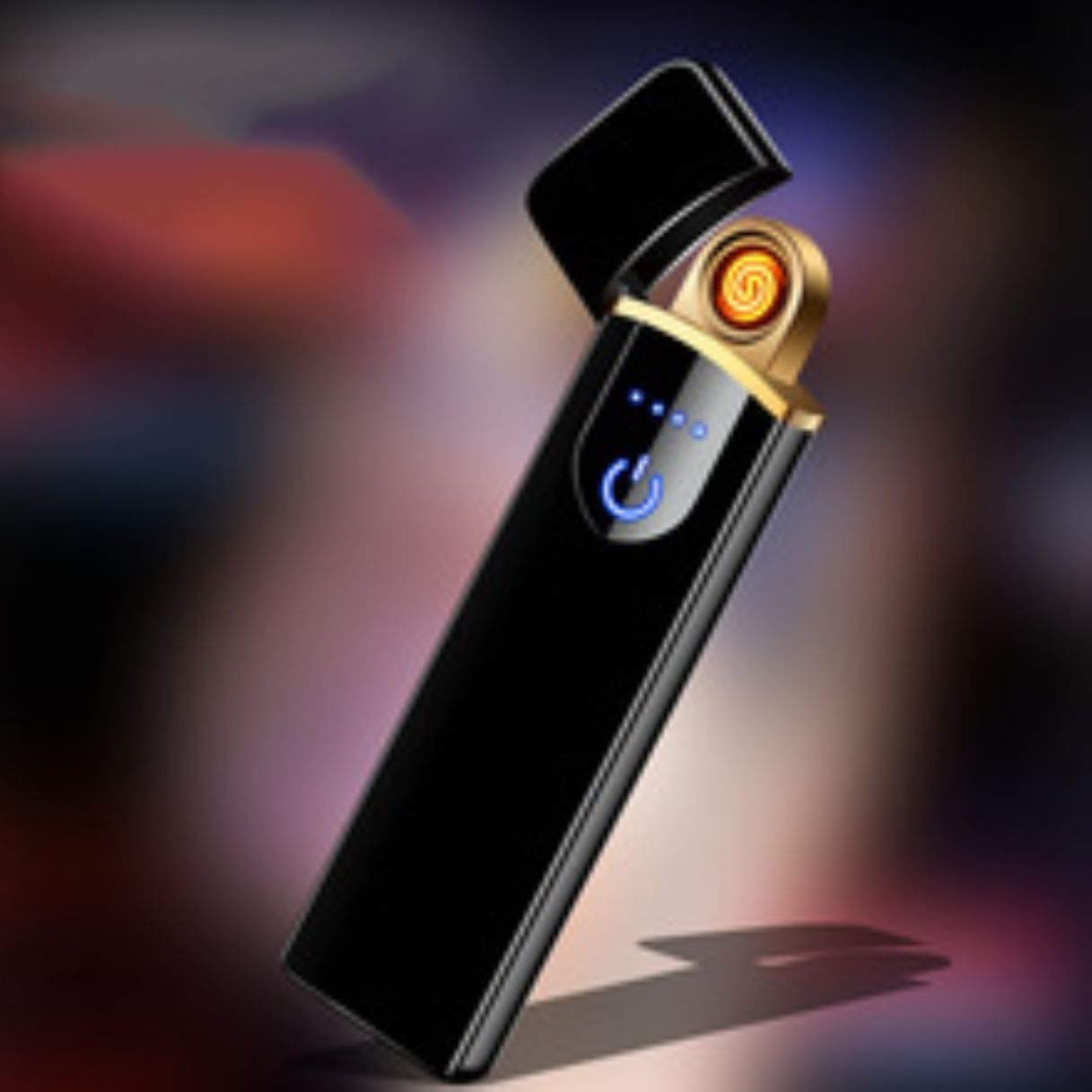 New Upgraded Lighter USB Rechargeable Electric Lighter Plasma Lighter Windproof Slim Portable Lighter with Battery Display Smart Fingerprint Sensor Double Side Ignition