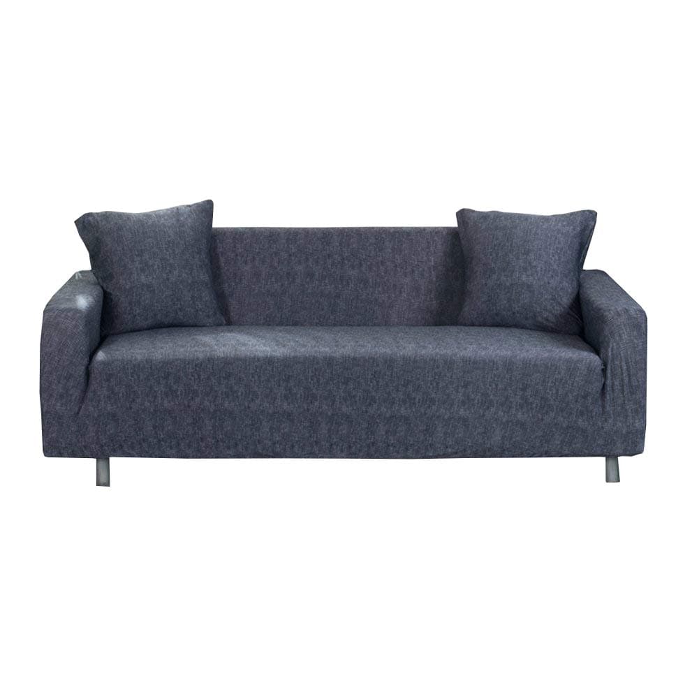 KEU Linen Pattern Sofa Cover 1 2 3 4 Seater Easy Stretch Couch Covers Elastic Full Covered Sofa Slipcovers Furniture Protector,2 Seater:145-185cm,Dark Gray