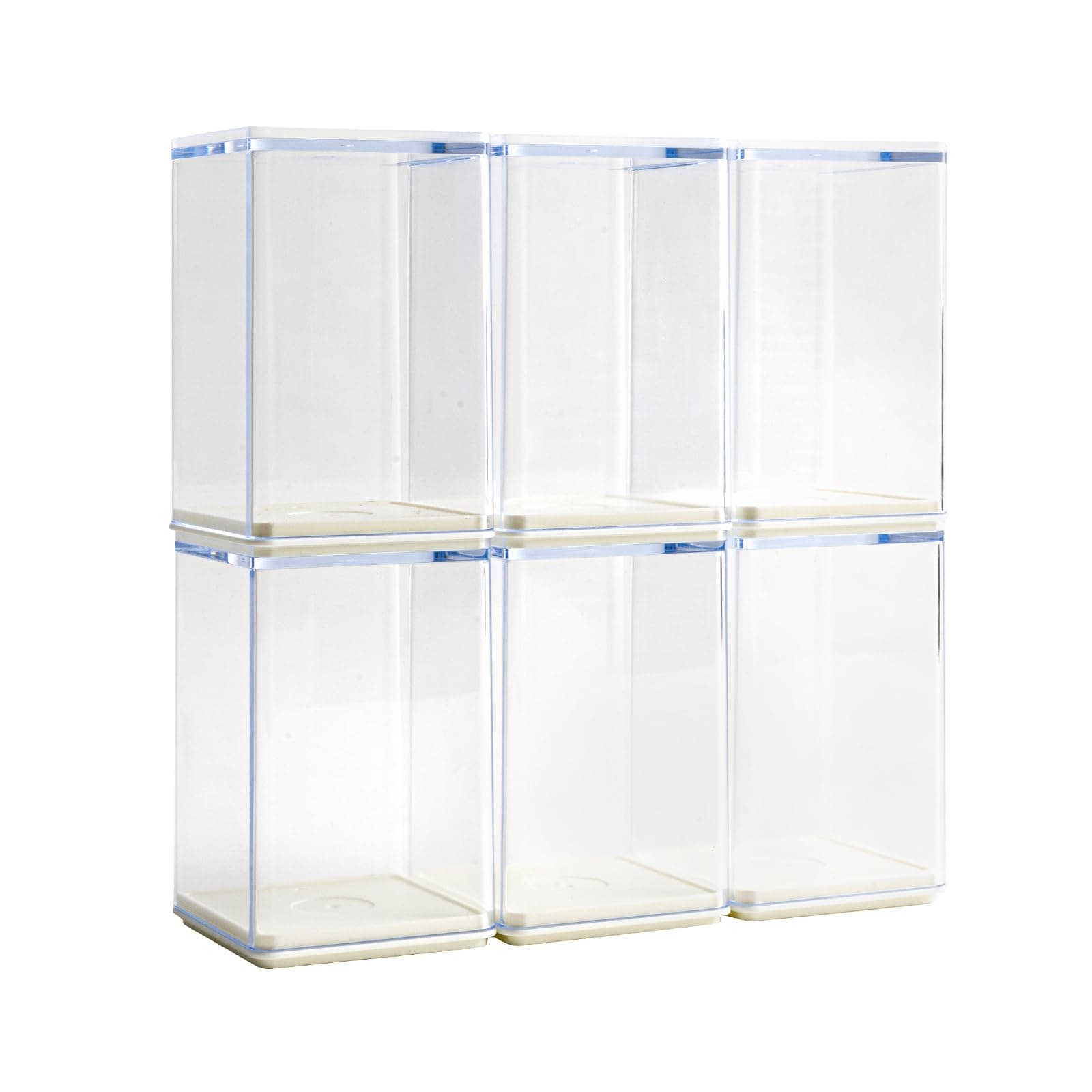 6 PCS Small Display Boxes Clear Mini Figures Display Case Stackable Small Blind Box for Mini Collectibles-Figures, Miniature Acrylic Fully Assembled Dustproof Organizer for Miniature Collectibles