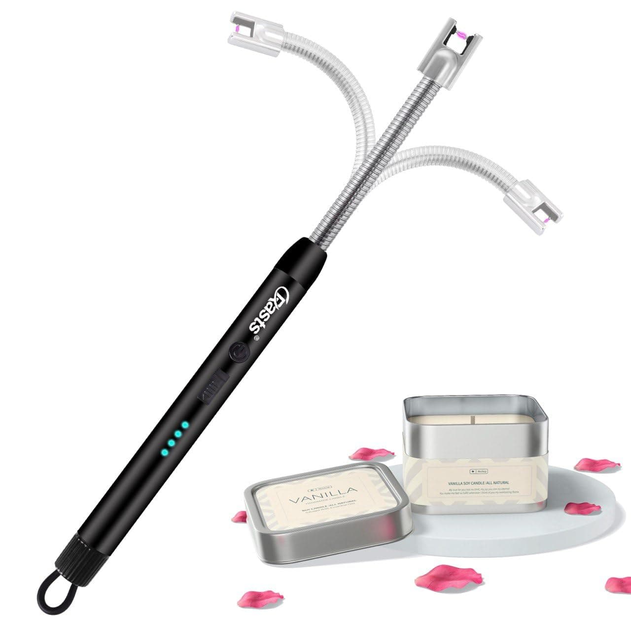 Srxes CRASTS Kitchen Gas Lighter, USB Arc Lighter, Candle Lighters, Flexible Electric USB Lighter, Grill Lighters, Camping Lighter, Candle Lighters Long Flexible (Silver)