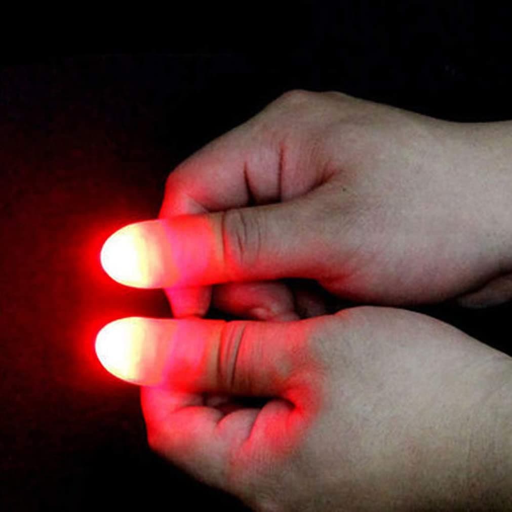Magic Trick Fingers Light Up Flashing Fingers Thumb Tips Magic Trick Fingers Appearing Light 2PCS Household Toys