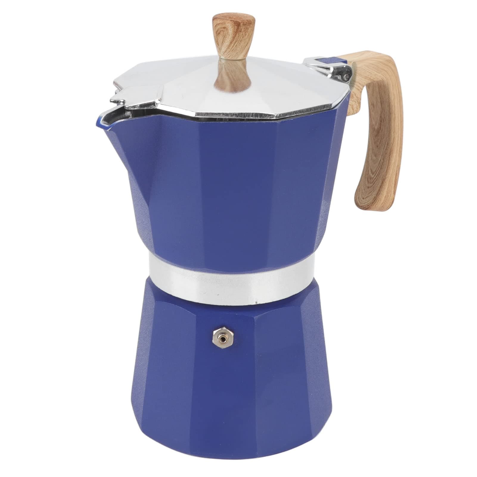 Italian Coffee Maker, Ergonomic Handle Blue Easy High Temperature Resistant Stovetop Coffee Maker for Office (3 Cup 150ml)