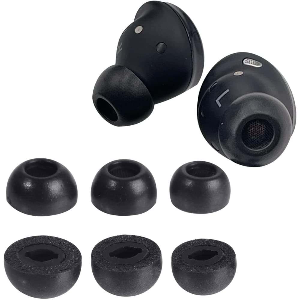 Crysendo Memory Foam Ear Tips Replacement for Samsung Galaxy Buds Pro Headphones, Earbud Tips Soft Foam, Earbuds | No Ear Pain, Anti-Slip, Fits in Charging Case (Black, S/M/L)