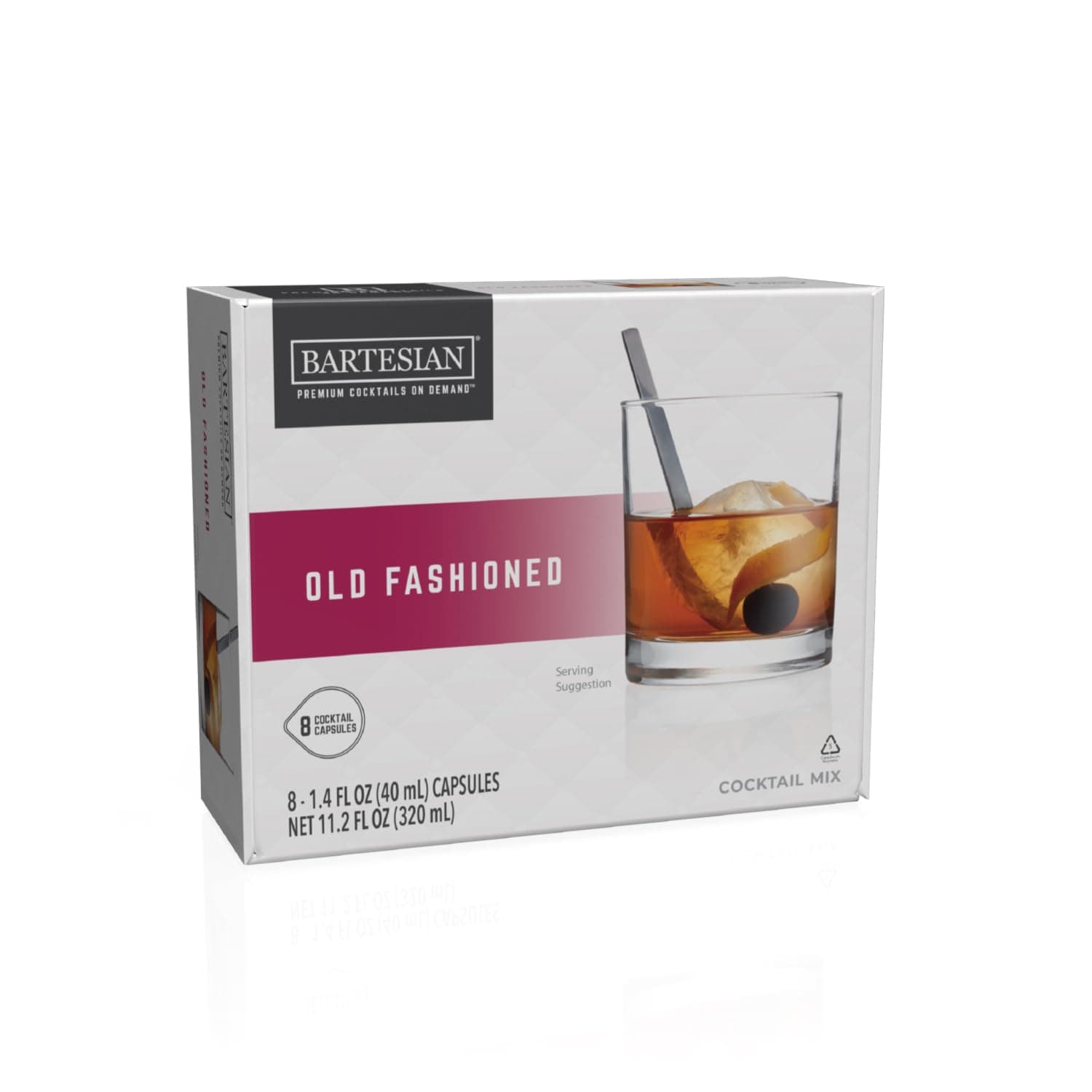 Bartesian Old Fashioned Mixer Capsules for Cocktail Machine – Home Bar Mixology Cocktails Mix Pod Capsule Set to Use with The Bartesian Cocktail Drink Maker Machine – Pack of 8