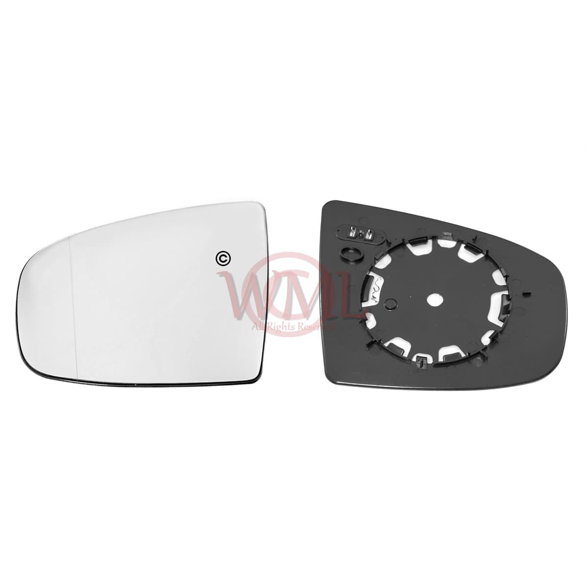 Left Hand Side, Silver Aspheric Mirror Glass, Heated With Plastic Base Plate