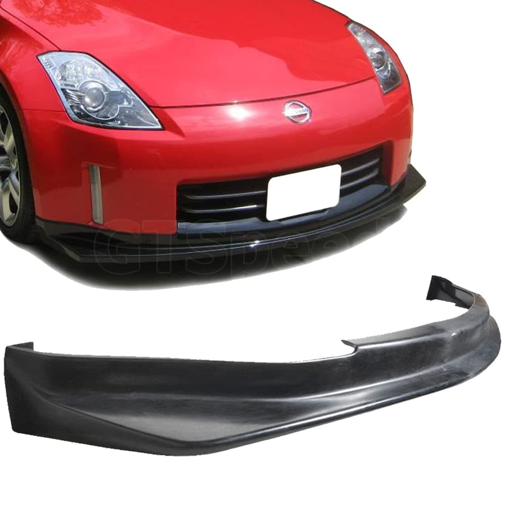 Compatible with/Replacement for Front Bumper Lip, SP Style PU Front Lip Spoiler Black, Fits 2006 2007 2008 2009 Nissan 350Z Fairlady Z Z33