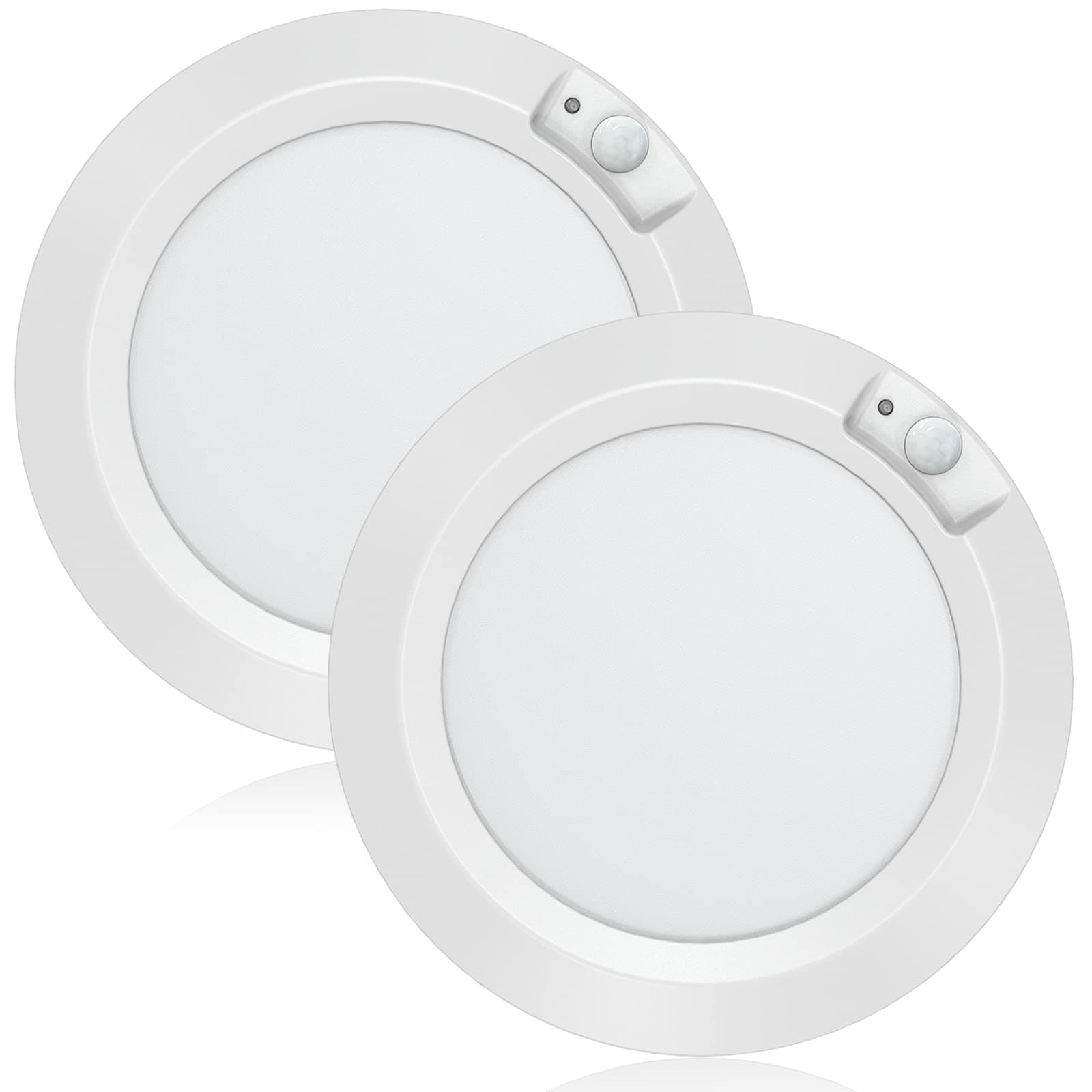 Motion Sensor Battery Powered Night Light, Closet Light with Motion Activated Wireless LED Lights Battery Operated for Pantry Shed Bathroom Attic Stair - 210LM 6000K Cool White (Pack of 2)