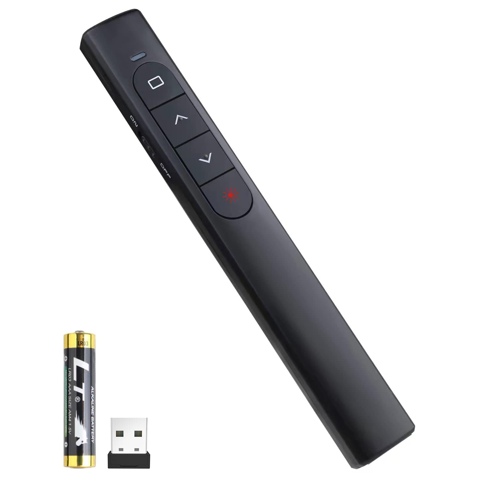 Wireless Presenter Remote, Presentation Clicker with Hyperlink & Volume Remote Control PowerPoint Office Presentation Clicker for Keynote/PPT/Mac/PC/Laptop(Battery Included)
