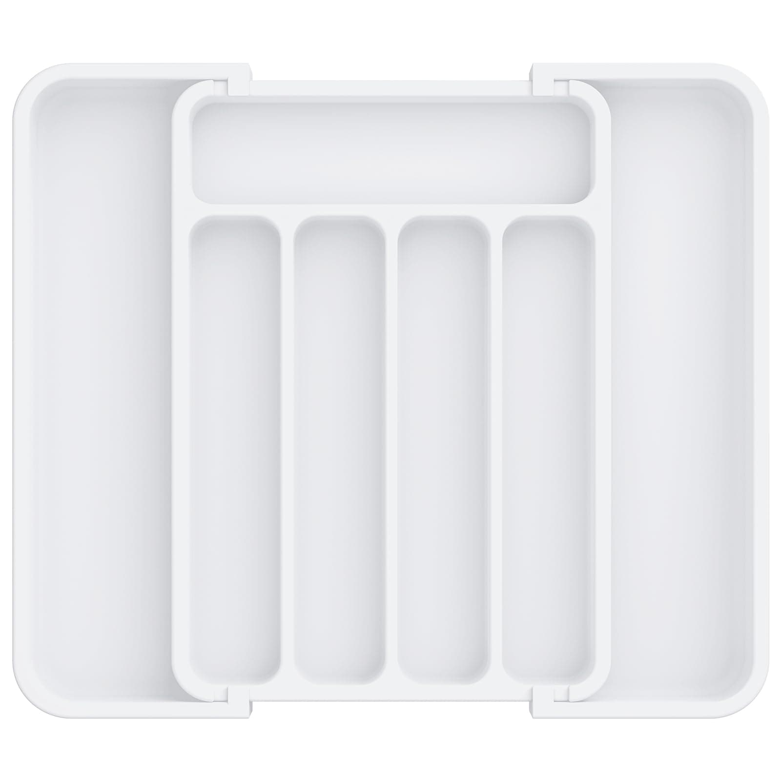 AUJEN Silverware Organizer - Expandable Kitchen Drawer Organizer, Adjustable Utensil Organizer, Cutlery Drawer Organizer for Forks, Knives, Multipurpose Kitchen Organizers and Storage Solution, White