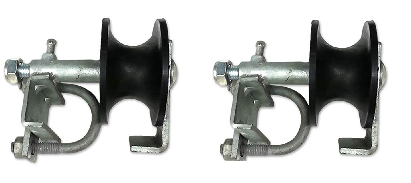 Chain Link Rolling Gate Nylon Track Rollers 2" x 1-5/8" Track Wheels Includes Rolling gate Wheel mounting Bracket. Chain Link Roll Gates or Sliding Gates. 2 gate Rollers Wheels per gate