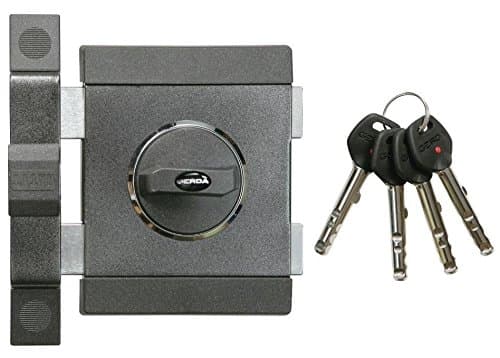 Gerda High Quality Surface Mounted Door Lock Deadlock Home Office Shop 4 Keys Tytan ZX Graphite Left Door