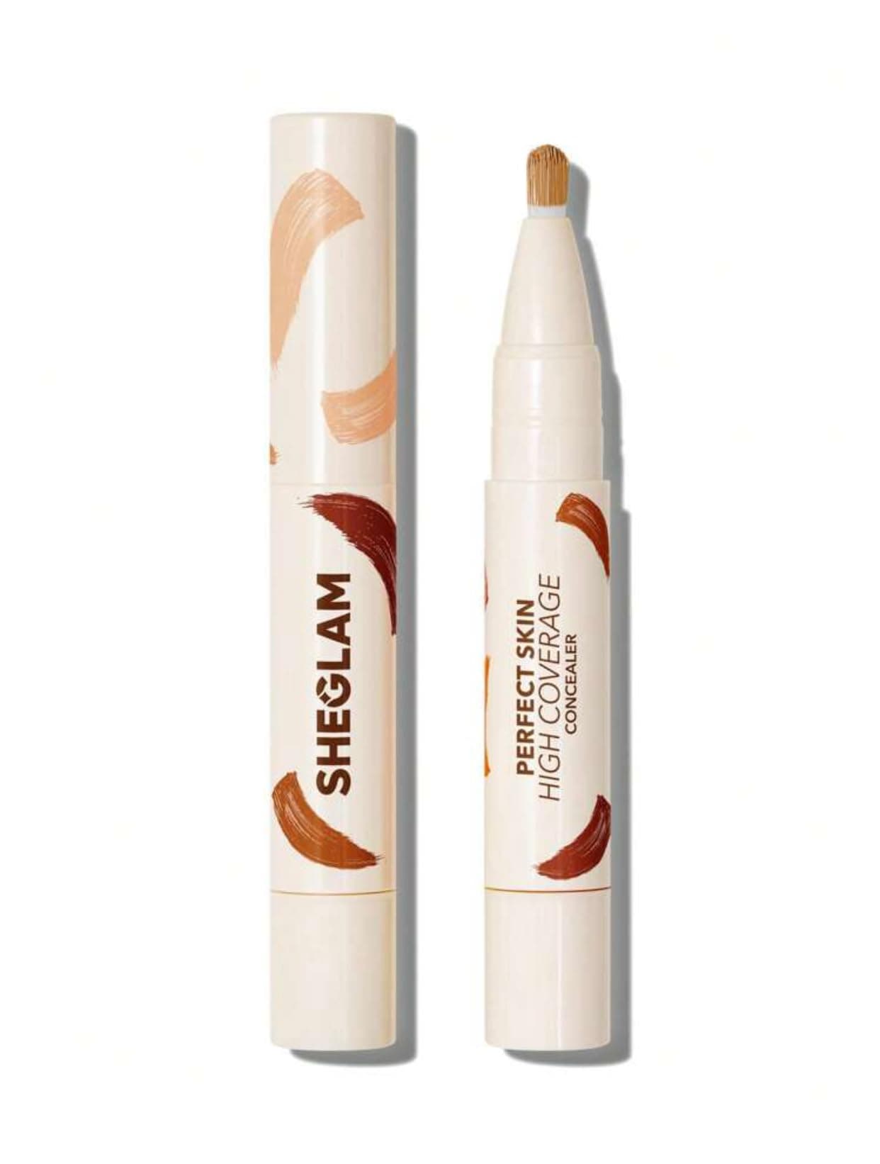 SHEGLAM Perfect Skin High Coverage Concealer - Liquid Concealer Brush Moisturizing Weightless All - Day Hydrate Concealer Makeup (Golden)