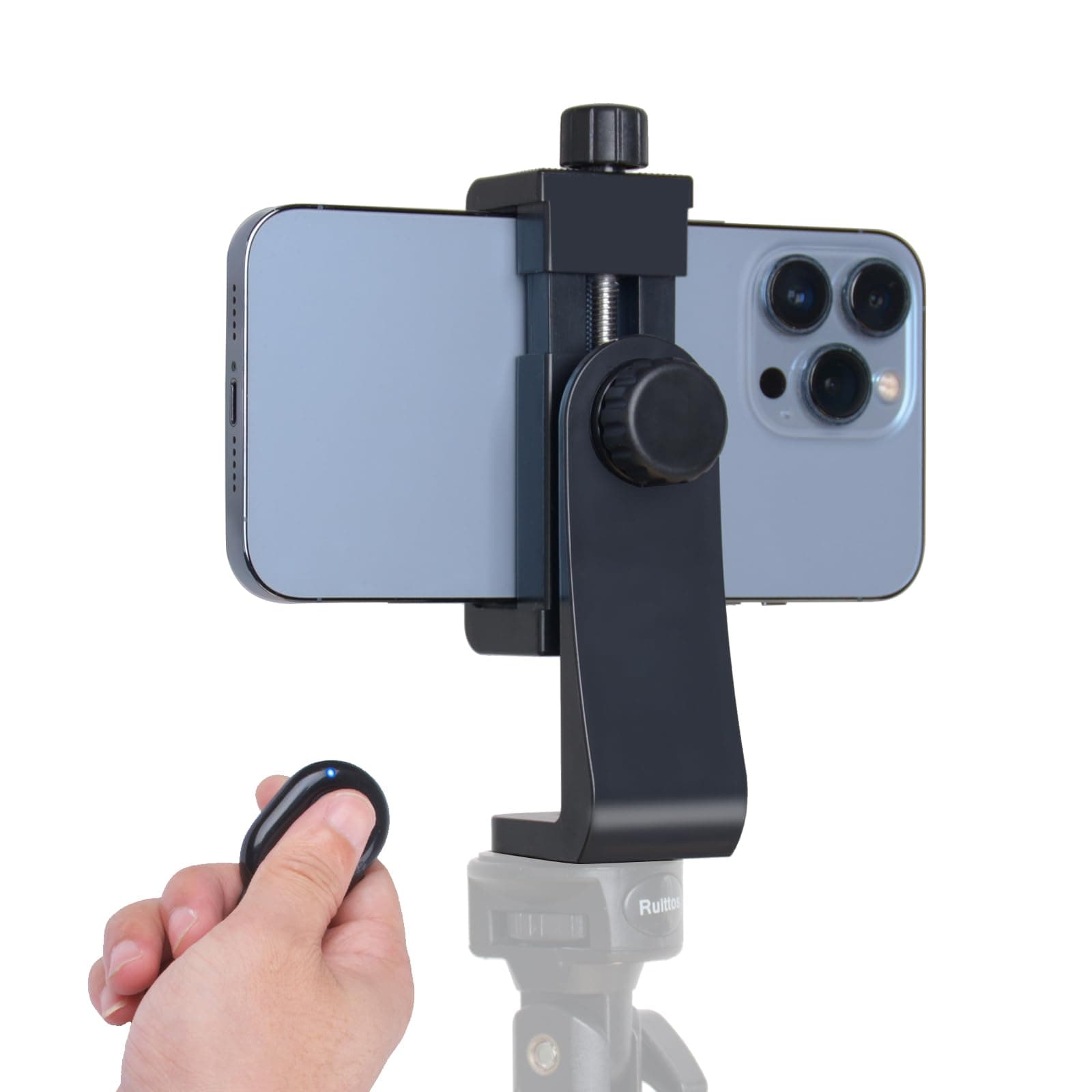 Bestshoot Bestshoot Phone Tripod Mount Adapter & Smartphone Remote Controller, Smartphone Holder Clip for iPhone Samsung and All Cell Phones, Rotates Vertical Horizontal Adjustable Clamp Selfie Stick