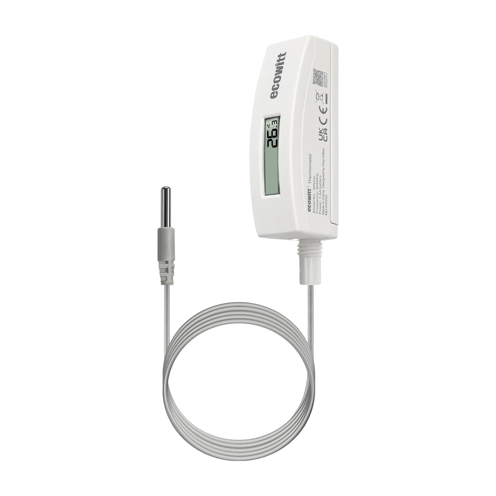 Pool Thermometer WN34L, Waterproof Water Temperature Sensor with LCD Display, 10ft Cable Digital Sensor for Swimming Pool, Hot Tubs, Spas, Bath Water, Fish Ponds…