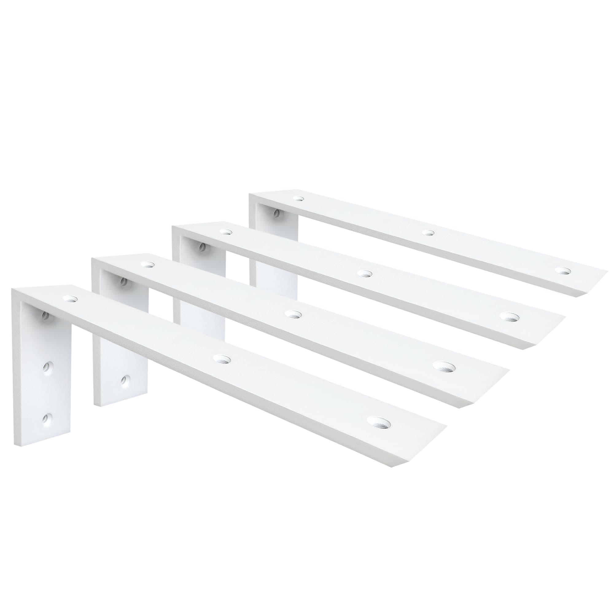 WINKER Countertop Support Bracket 4 Pack Heavy Duty 3/8" Thick Hidden L Shelf Bracket 16" x 6" x 2.5" Metal Corbels for Quartz/Granite/Wood/Concrete/Laminate Countertops, White