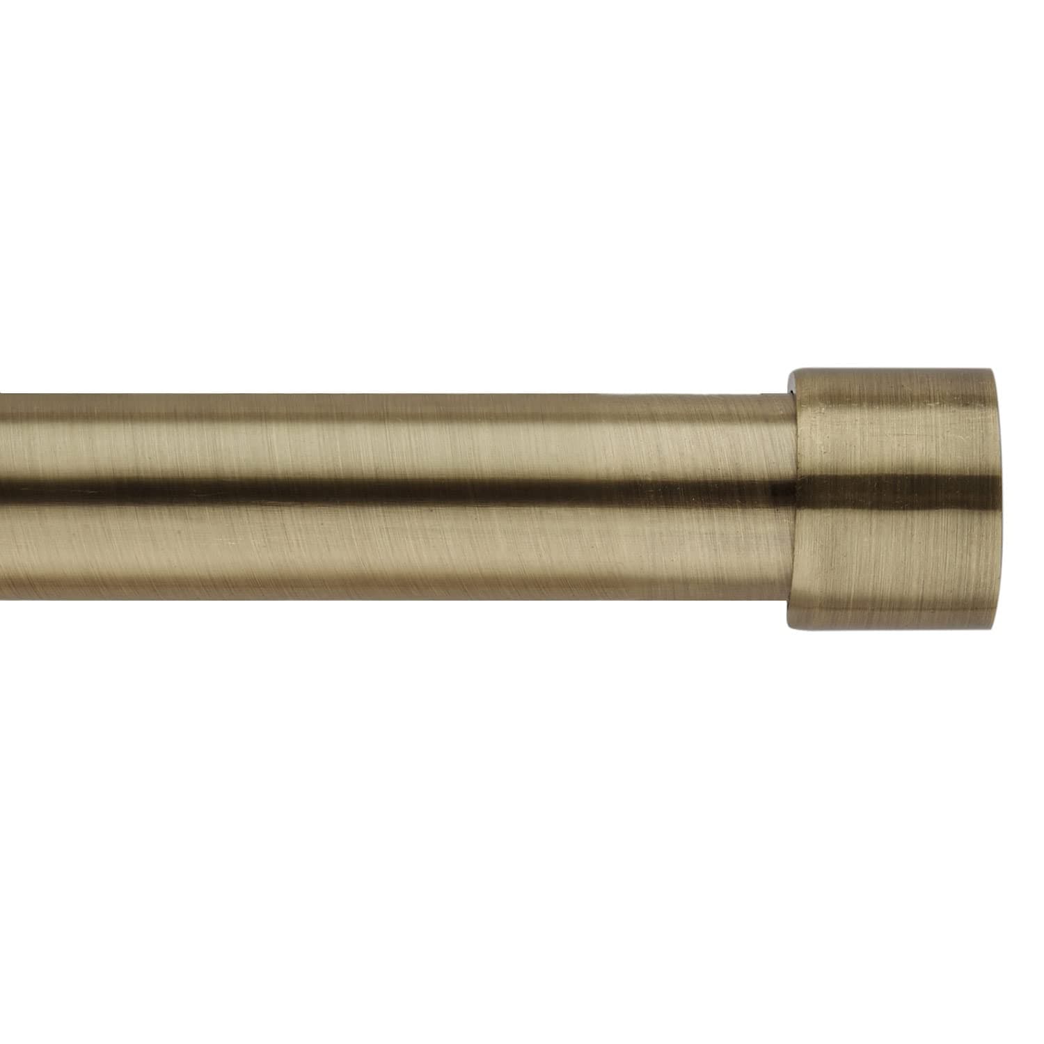 16/19mm Diameter 70-120cm Extendable Curtain Pole Set with End Cap Finials. (ANTIQUE BRASS). Includes Rods,Finials,Brackets,Fitting sets. 28-48" Single Adjustable Curtain Rod without Ring.