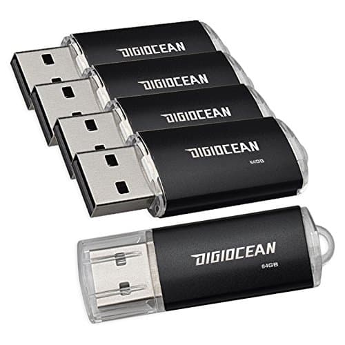 Hibeam 64 GB USB 2.0 Flash Drives -(5 -Pack), Black