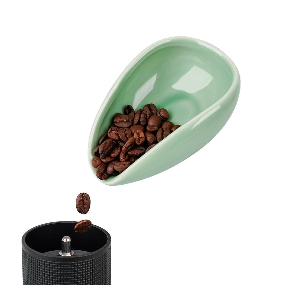 watchget Coffee Beans Dosing Cup - Ceramic Single Dose Measuring Tray for Coffee Beans, Loose Tea, Spices and More, Premium Dosing Jar, Cyan