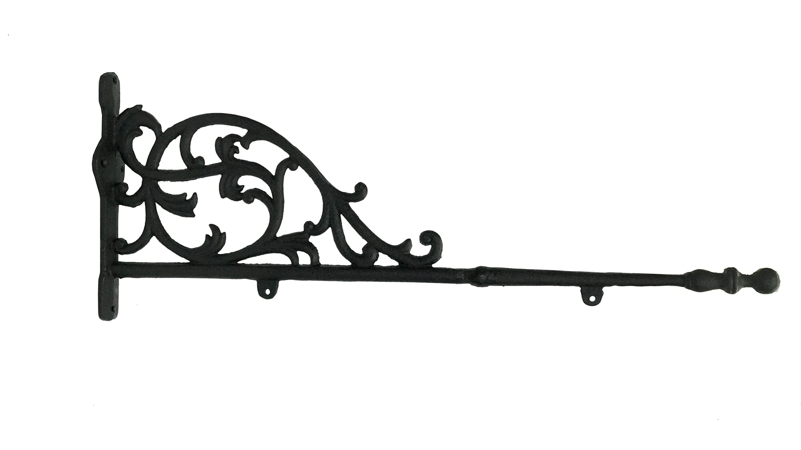 - NACH Rustic Cast Iron Long Hanging Sign Bracket for Store Sign, Address Sign, Address Plaque, Metal Sign Holder or Banner Hanger, (2.2 x 24.4 x 9.3inches), JS-PHK042