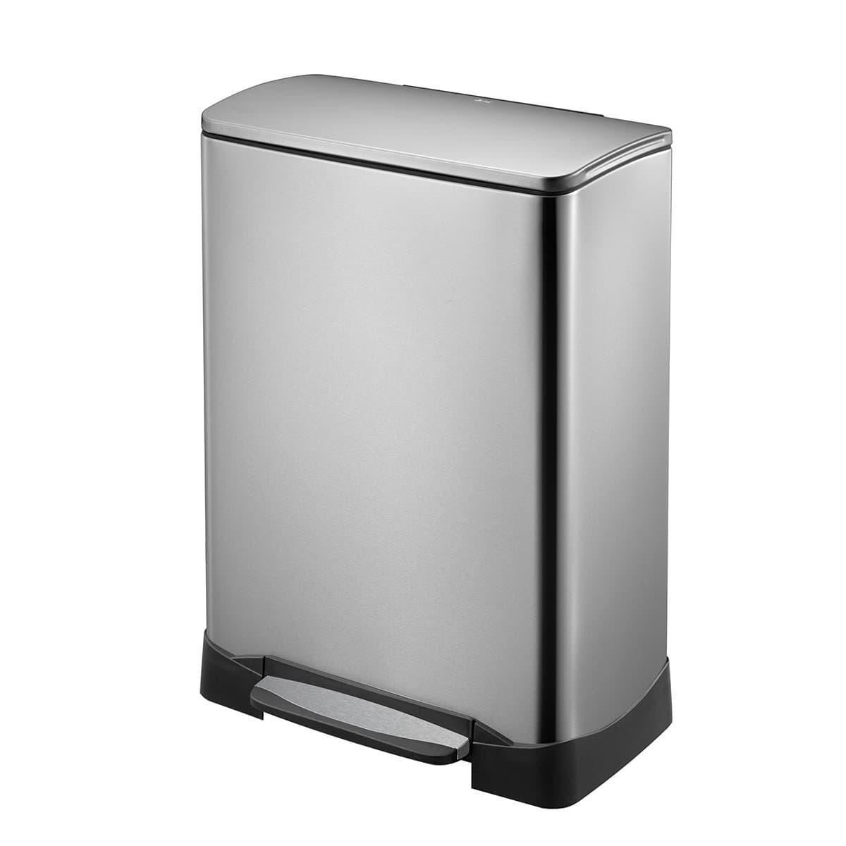 EKO Neo-Cube Rectangular Step Trash Can, 50 L, Stainless Steel
