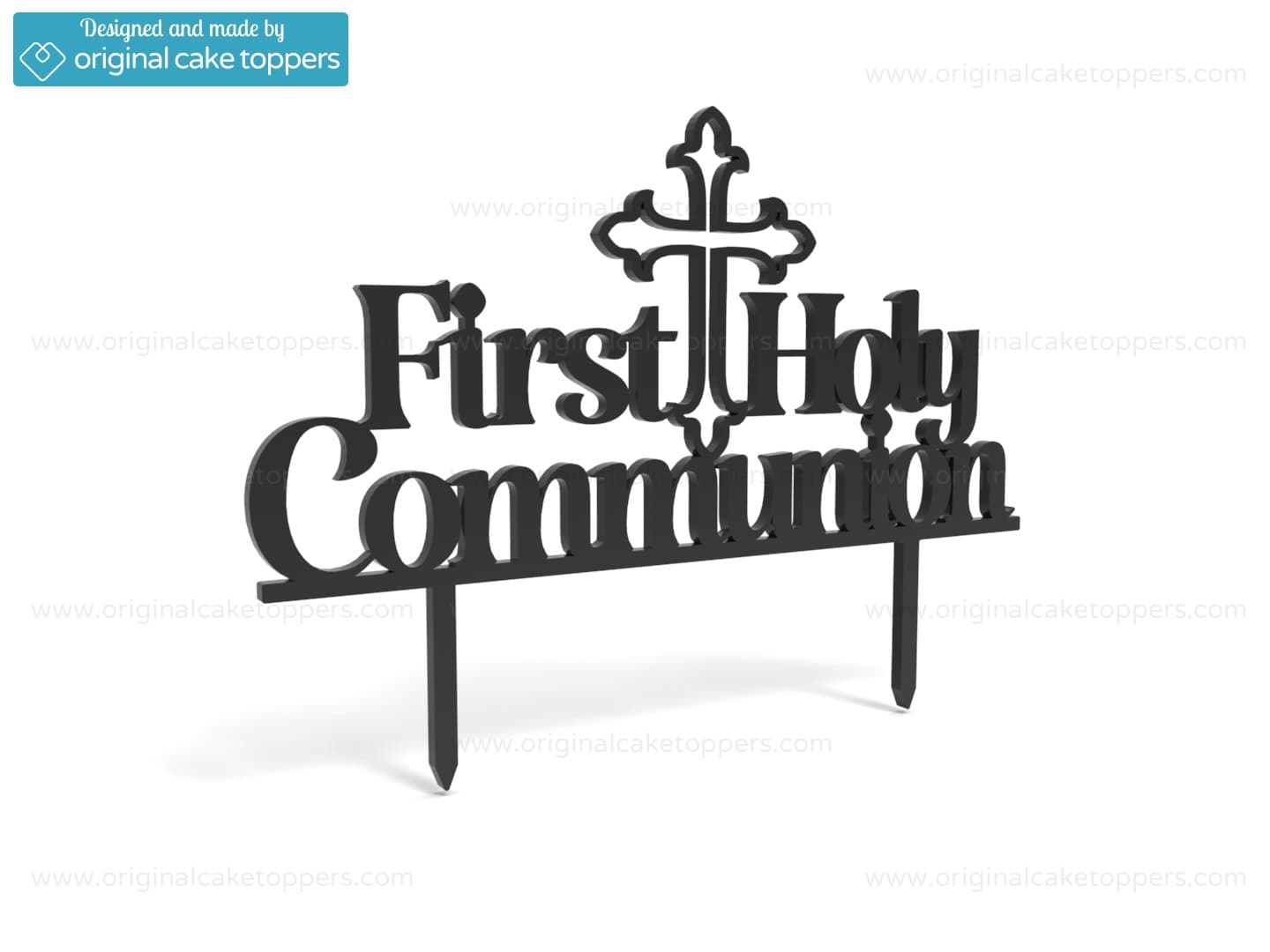 Original Cake Toppers First Holy Communion - Black