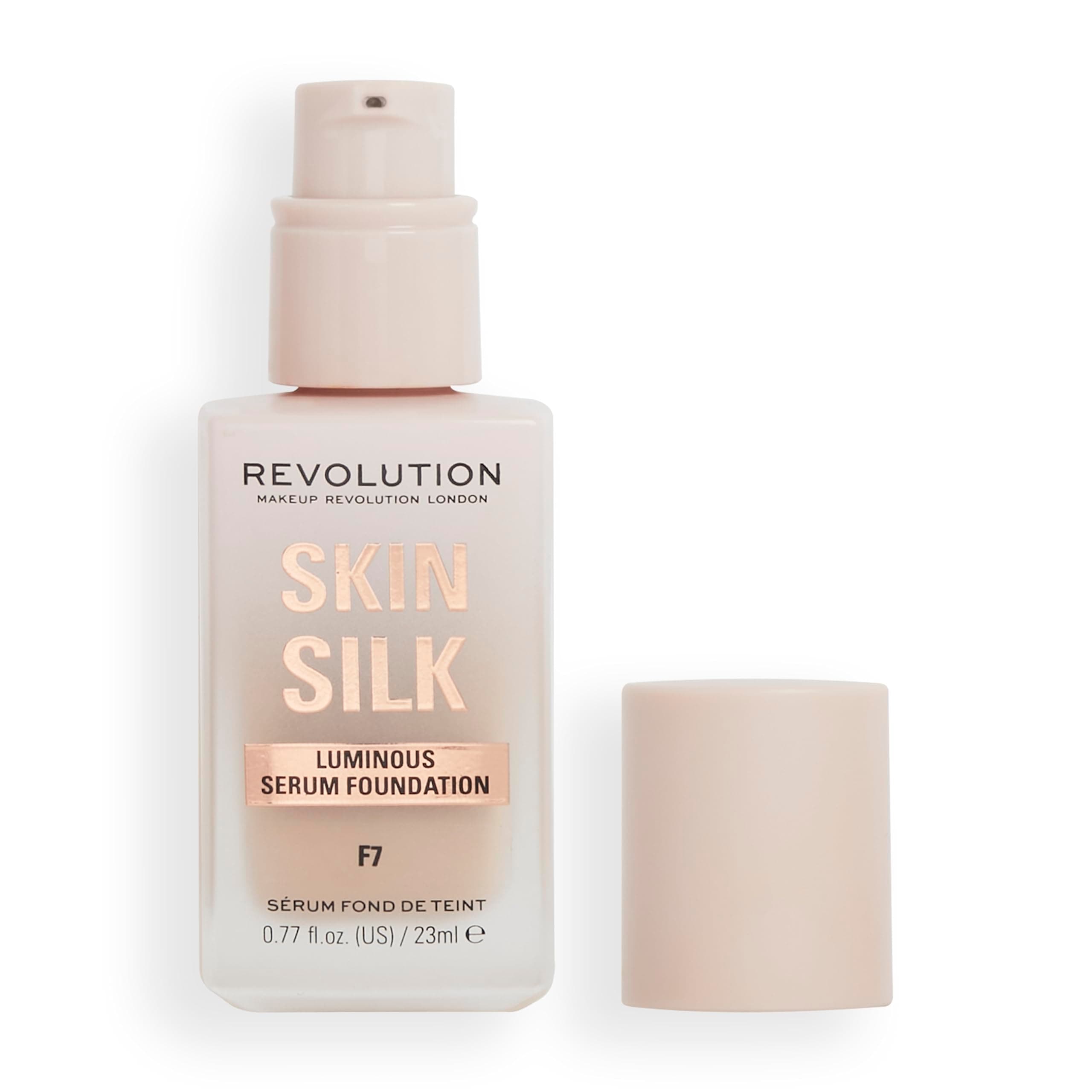 Makeup Revolution, Skin Silk Serum Foundation, Light to Medium Coverage, Contains Hyaluronic Acid, F7, 23ml