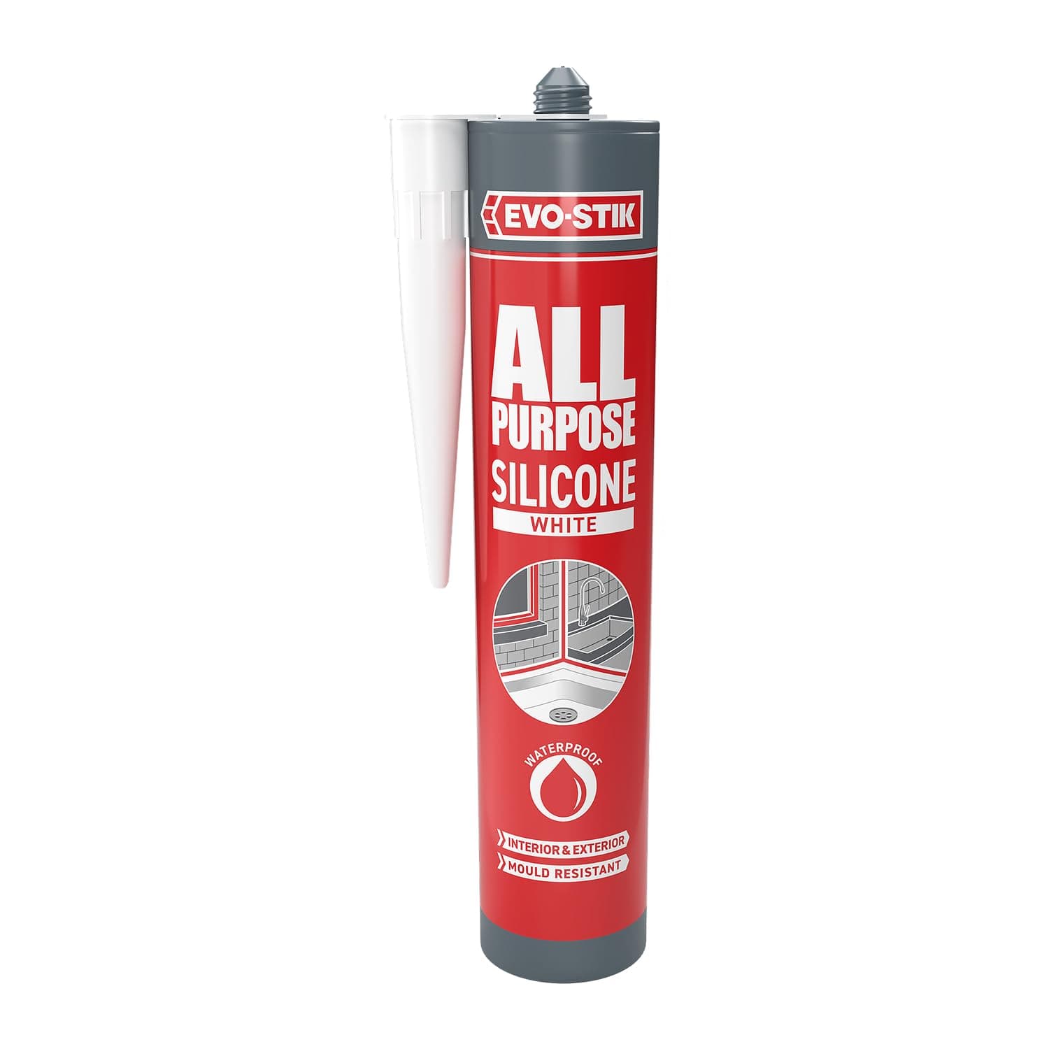 EVO-STIK All Purpose Silicone Sealant White - Flexible and Suitable for a Host of Different Applications