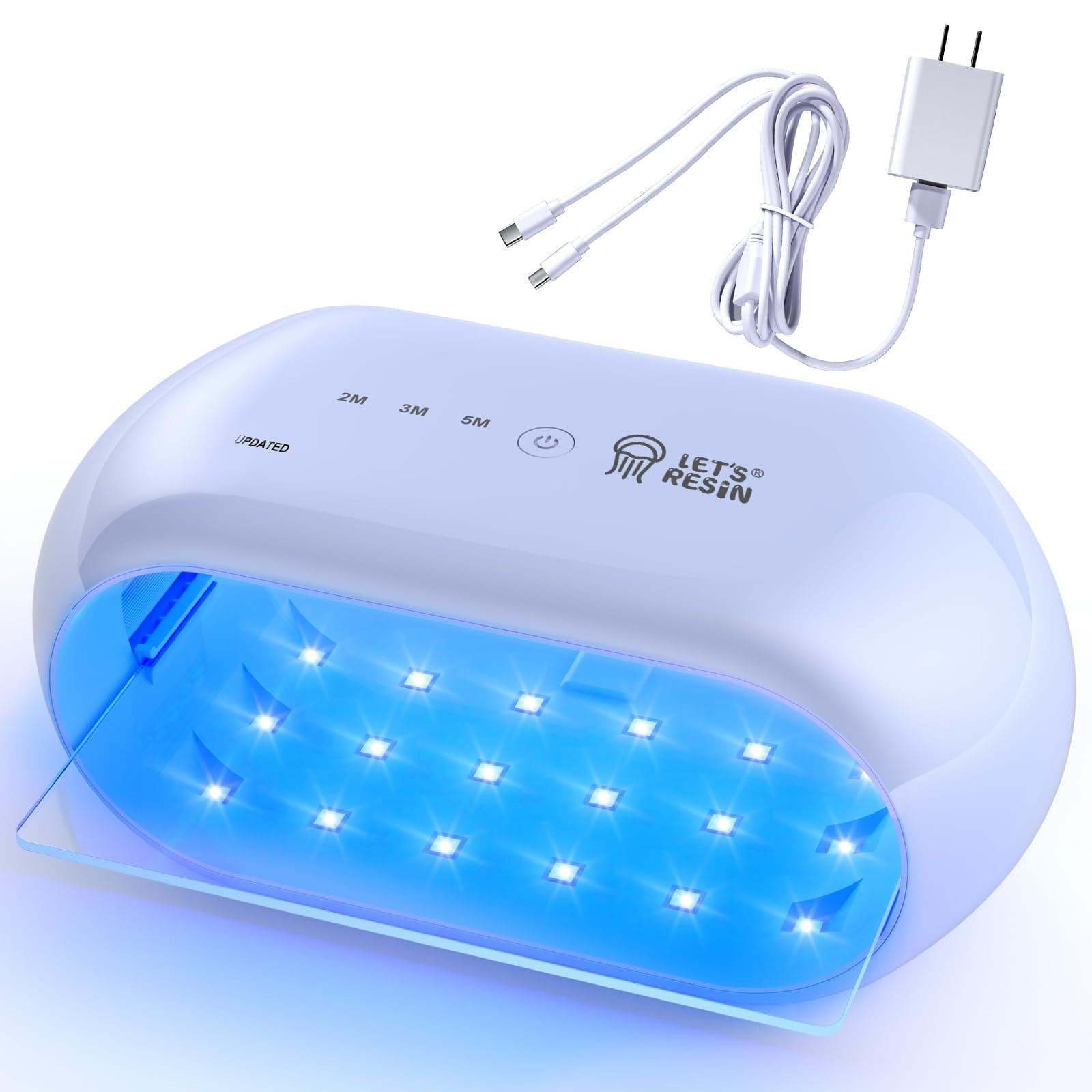 UV Light,Two-Sided Longer time Setting(2m,3m,5m) Resin Light with 36 LED Beads, Large Size UV Lamp for Resin Curing, Molds,DIY Craft Decor(Own Design Patent)