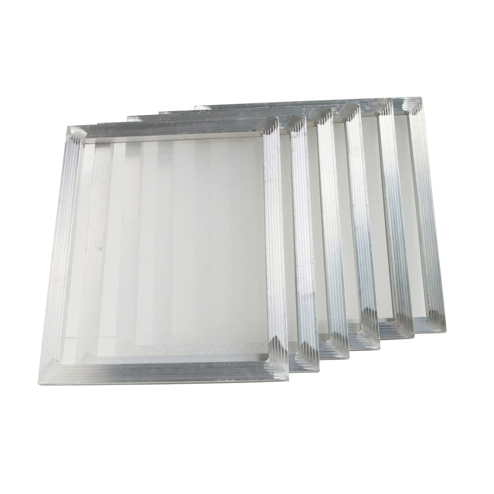 TIANIUSEEN 6 PCs Aluminum Screen Frame Pre-Stretched Silk Screen Printing Frame 20 * 24 inch with 110 Mesh 43T White