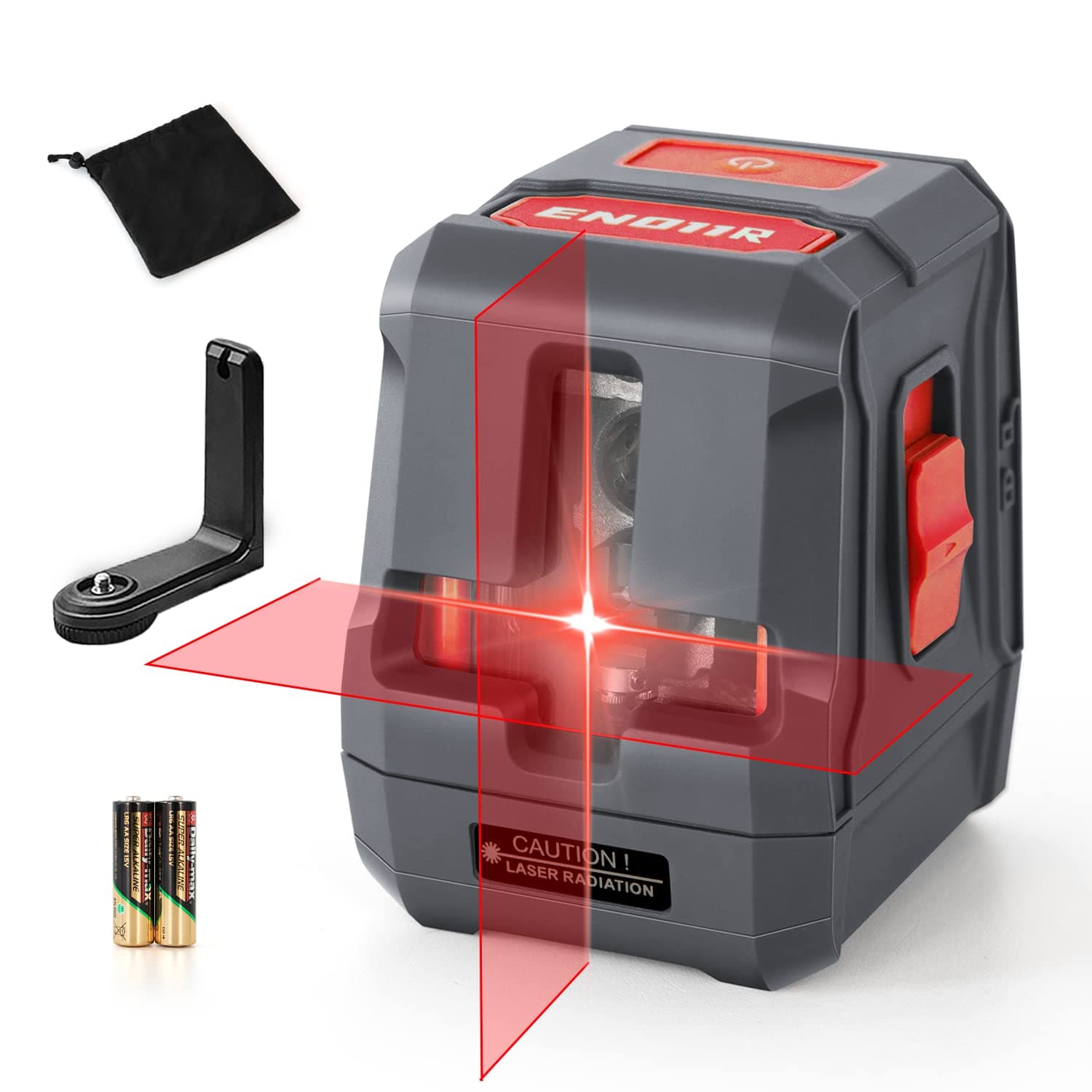 ENVENTOR Laser Level, Red Self Leveling Laser Level with Horizontal Vertical 2 Line Laser Tool 360° for Wall Picture Hanging, Waterproof Cross Line Laser Outdoor, Battery Carrying Bag Included