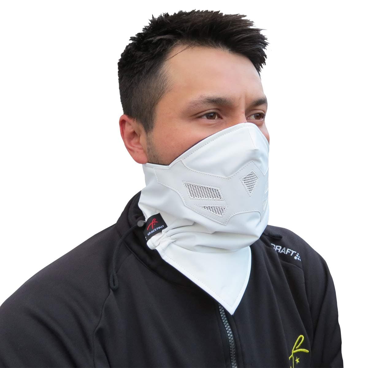 Half Face Mask for Cold Winter Weather. Use this Half Balaclava for Snowboarding, Ski, Motorcycle. (Many Colors)(White)