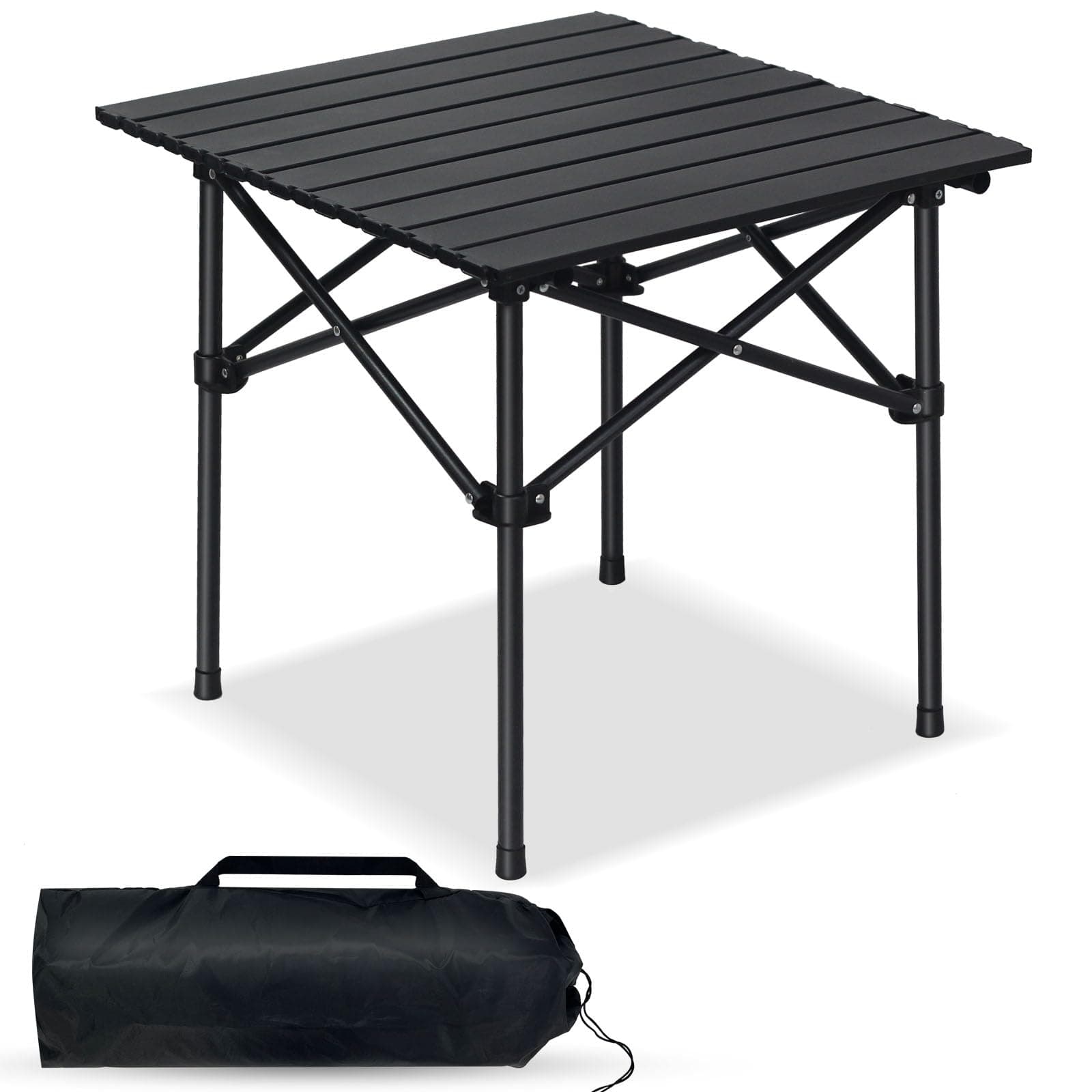 Outdoor Camping Folding Table,Lightweight Folding Table with Aluminum Table Top and Carry Bag, Easy to Carry, Perfect for Outdoor, Picnic, Cooking, Beach, Hiking, Fishing(53×51×50cm)