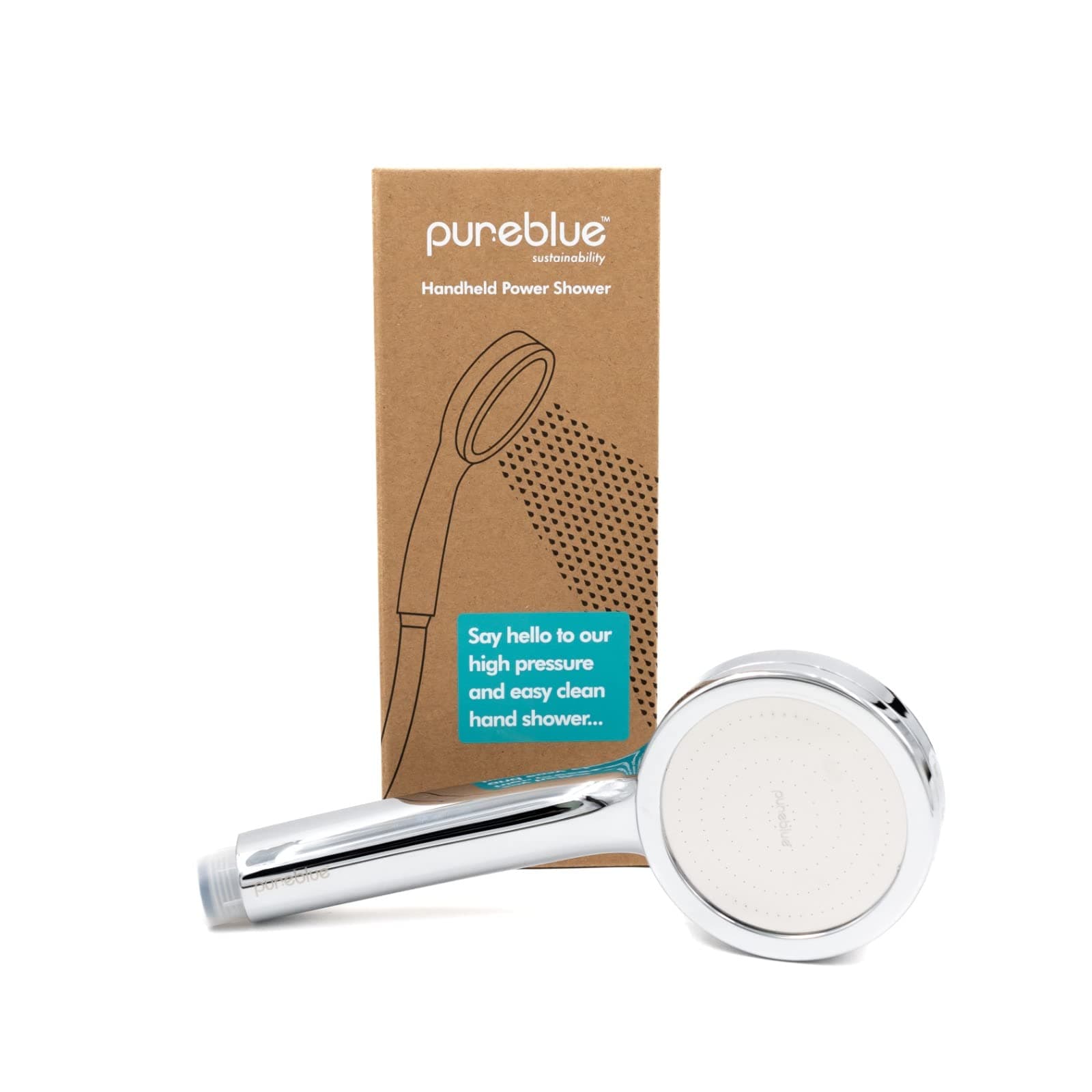 Handheld Power Shower | Ionic and High Pressure | Water-Saving Patented Technology