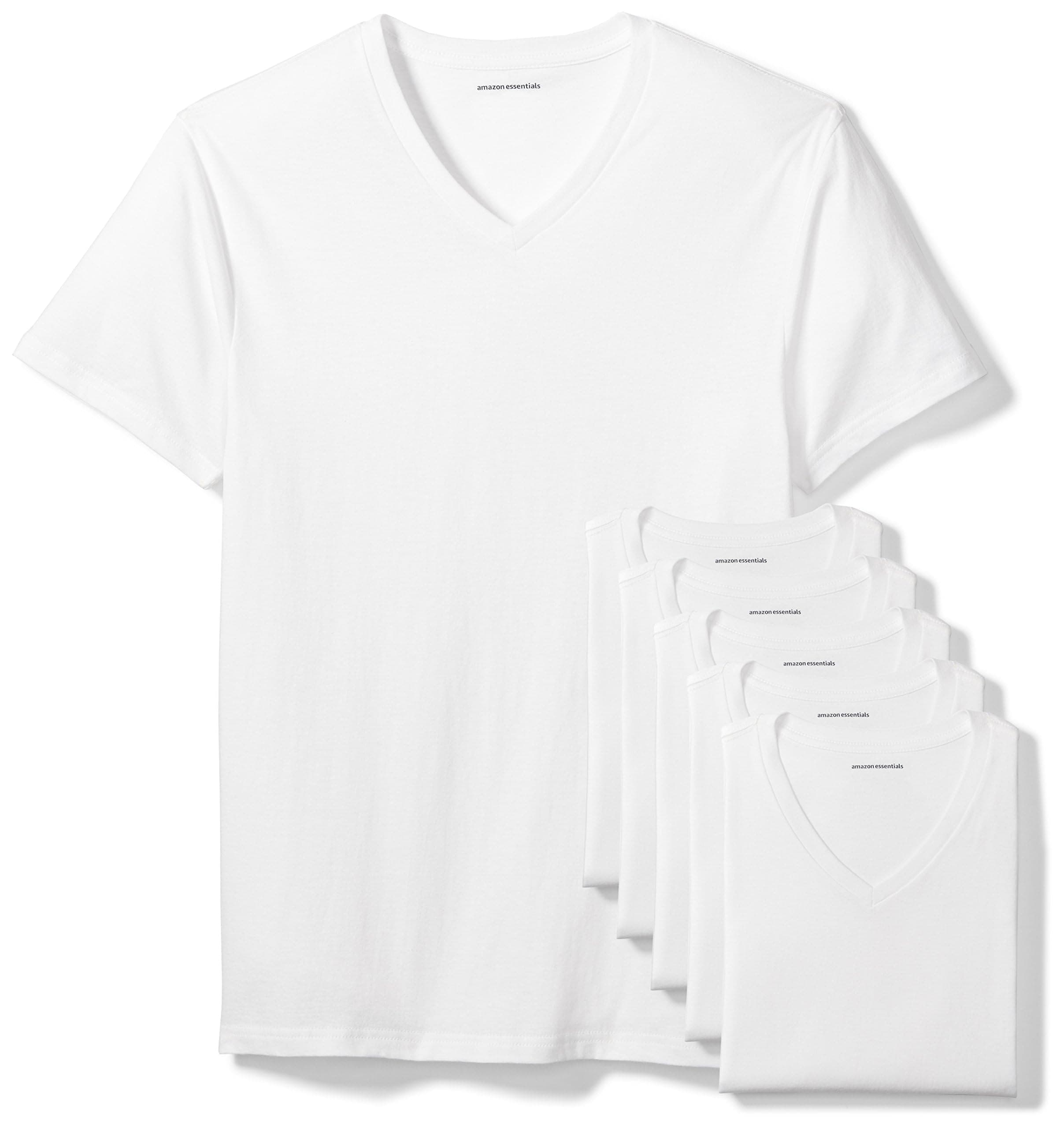 Men's V-Neck Undershirt, Breathable Cotton, Pack of 6