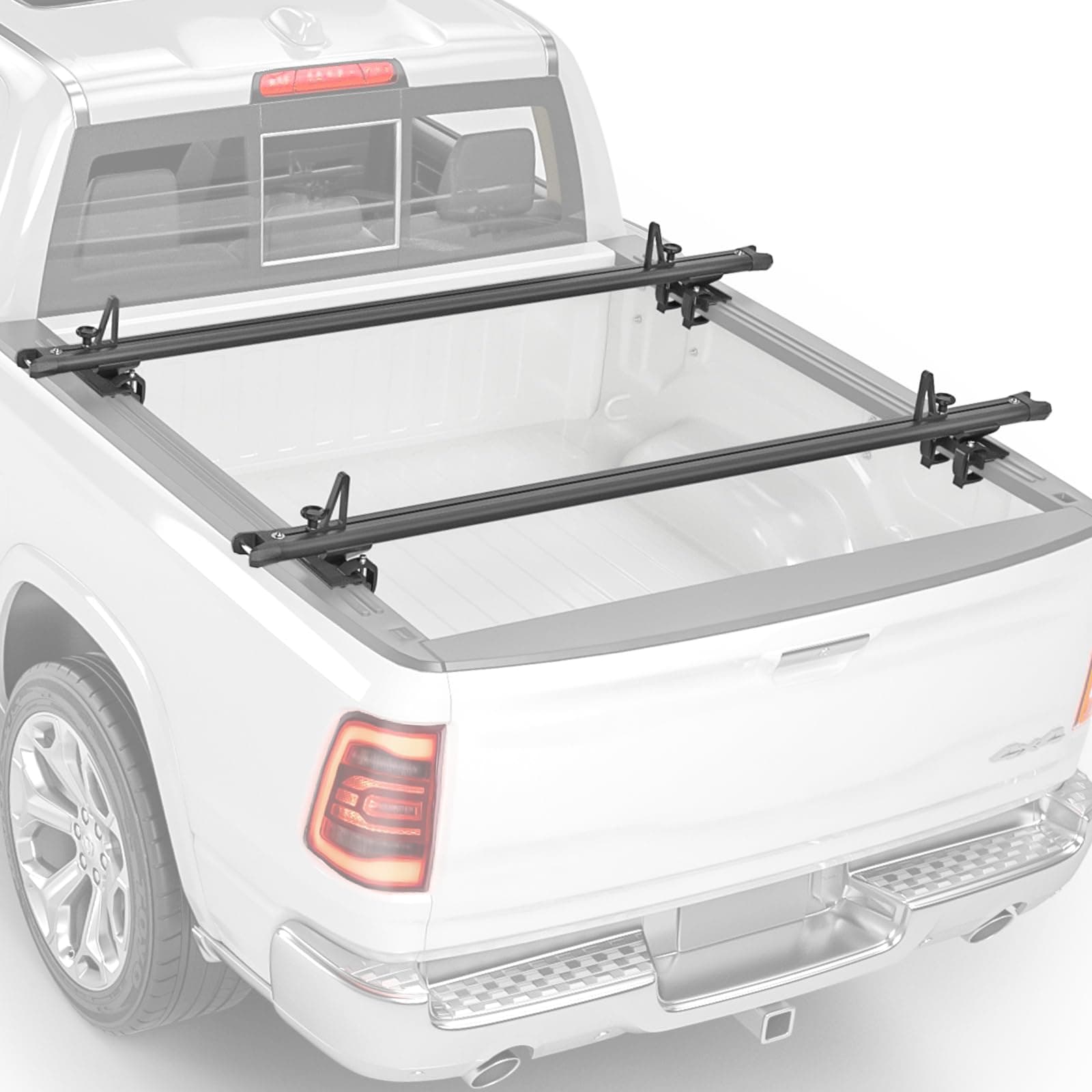 Model APX2503 83" Full-Size Low Profile Heavy Duty Aluminum Truck Bed Rack for Trucks and Trailers with Open Rails (300lb On Road Capacity)