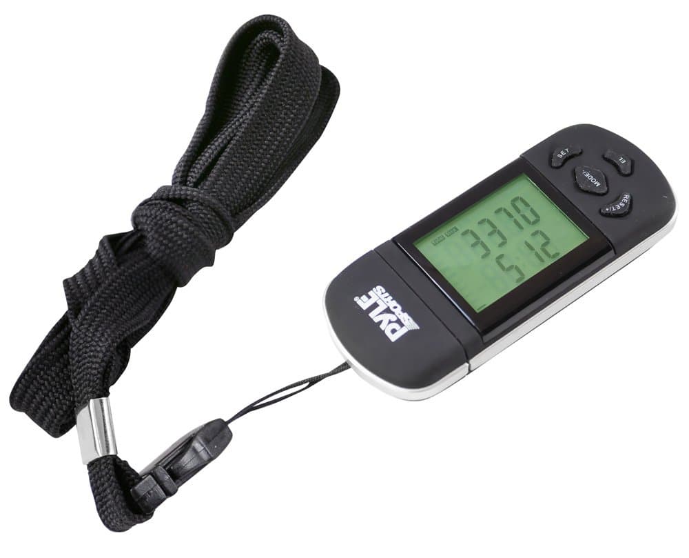 Pyle Smart Step Counter Digital Pedometer - Walking Running Sport Step Tracker w/ 3D Sensor, LCD Screen, USB, Lanyard Strap, Battery - Accurate Distance, Calorie Burned, Exercise Time - Pyle PCLRMU2.5