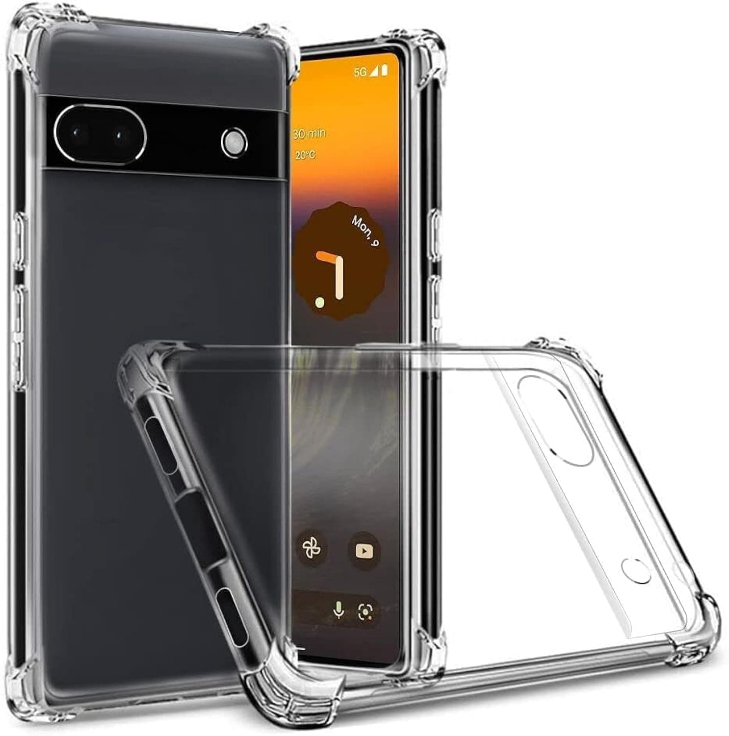 Case for Google Pixel 6A Crystal Clear Silicone Cover Bumper Shockproof Protective Cover with Best Camera Protection Designed for Pixel 6A