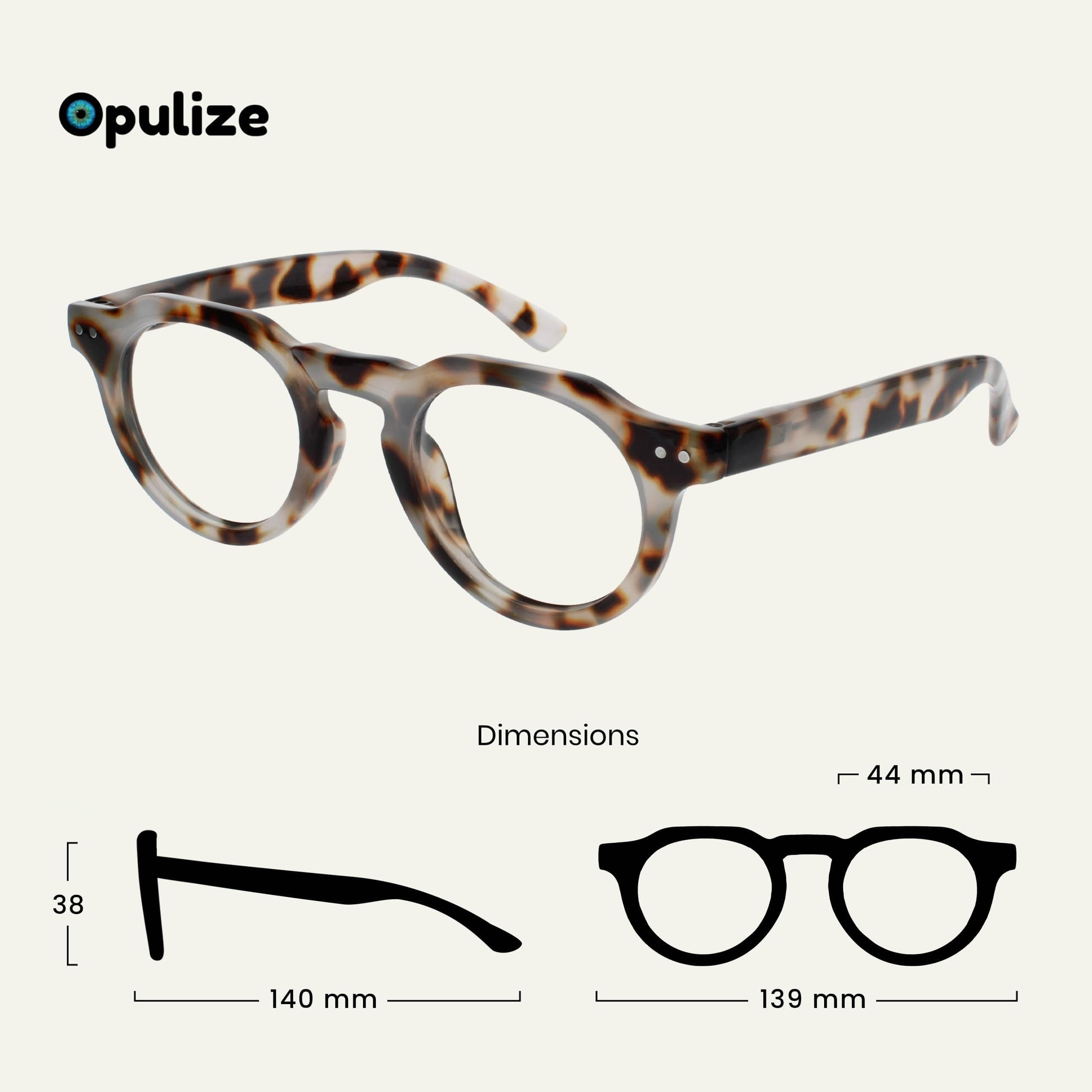 OPULIZE RIO Blue Light Blocking Reading Glasses - 2-Pack - Flat Top Frame - Brown & Blue Tortoiseshell - Unisex - Spring Hinges - BB53-23 - +3.50