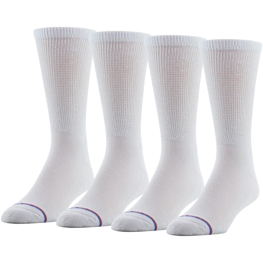 Men's Extra Wide Non-Binding Crew Socks