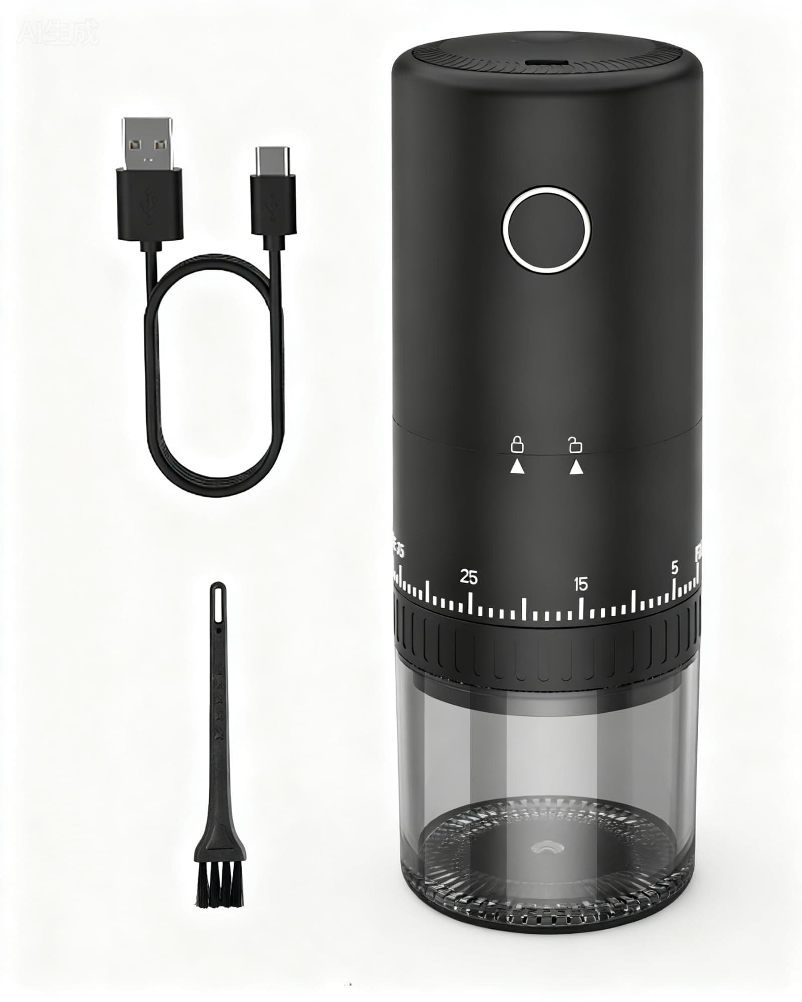 CEVING First Grind-While-Charging Rechargeable Coffee Grinder, 1.7X Faster Grinding with 38 External Adjustable Settings, Conical Ceramic Burrs & 2000mAh Battery, Portable for Travel, Camping, etc.