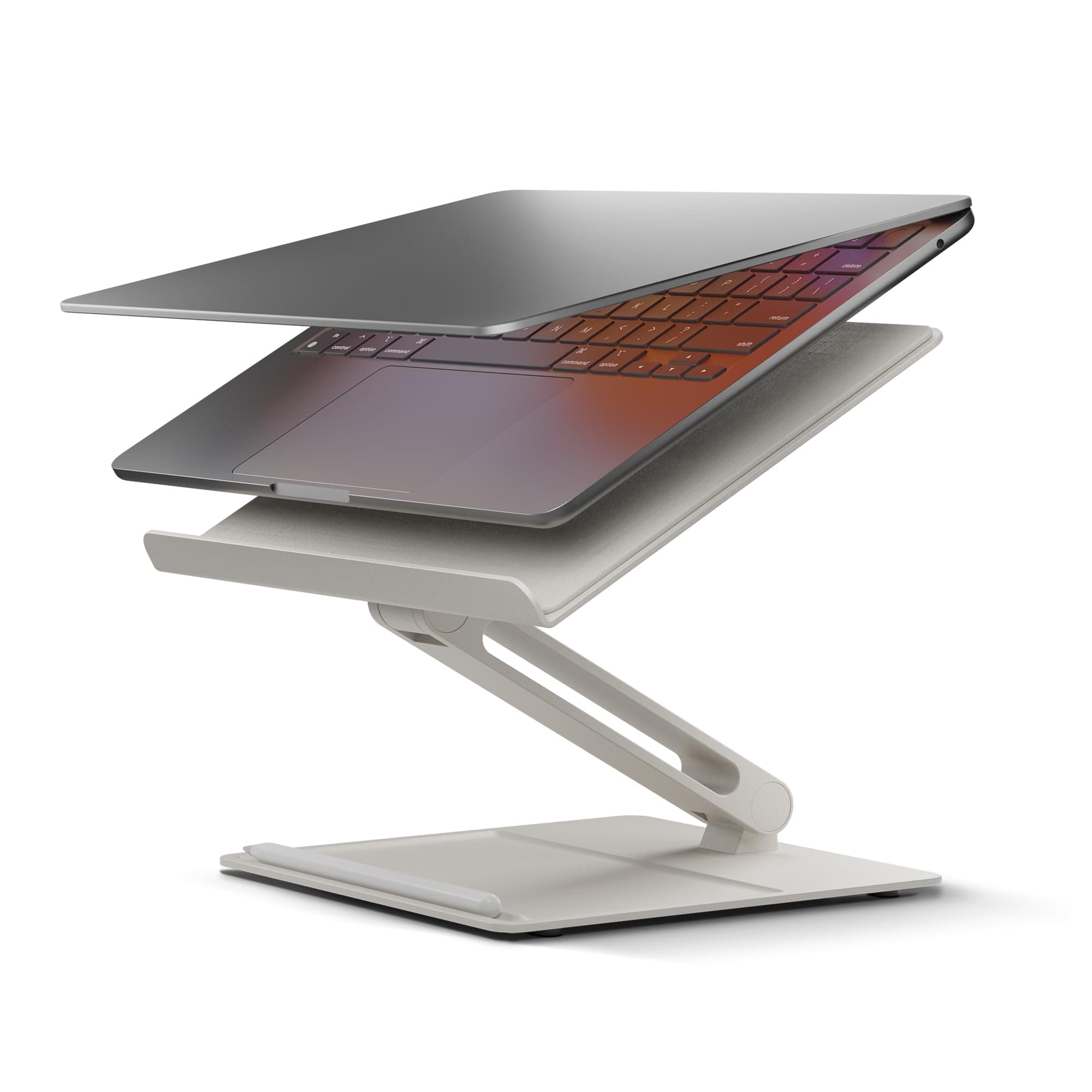 – Desk Laptop Stand – Height Adjustable Ergonomic Computer Stand – Compatible with MacBook Air/Pro, iPad, Dell, HP, Lenovo, Microsoft Surface & Laptops & Tablets Up to 5kg (Sand Stone)