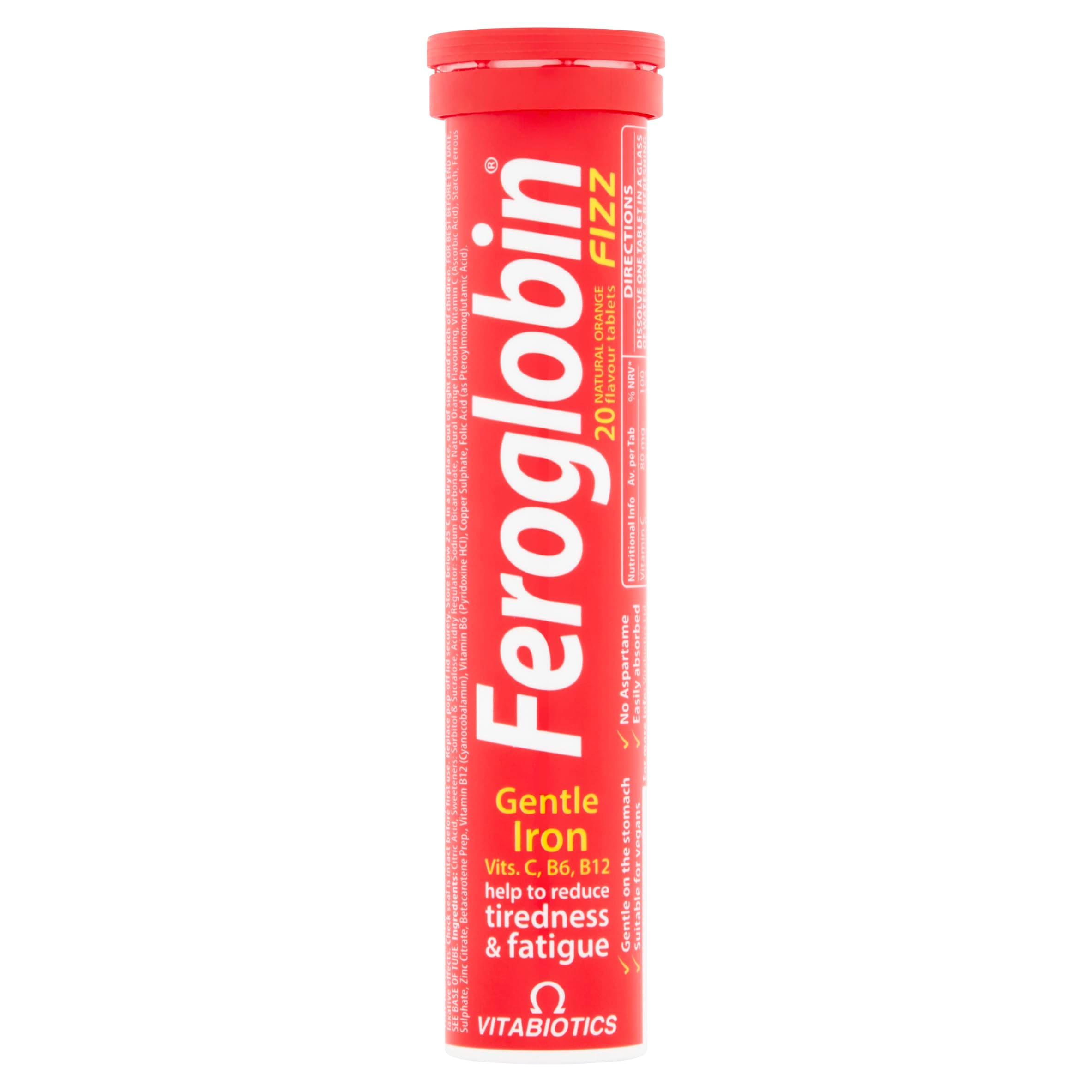 Fezz 20 Tablet | Gentle Iron Supplement - Support Defficiency, Anemia, Blood formation, Boost Energy, Immunity & Vitality - Reduce Fatigue & Tiredness |Honey & Orange Flavour