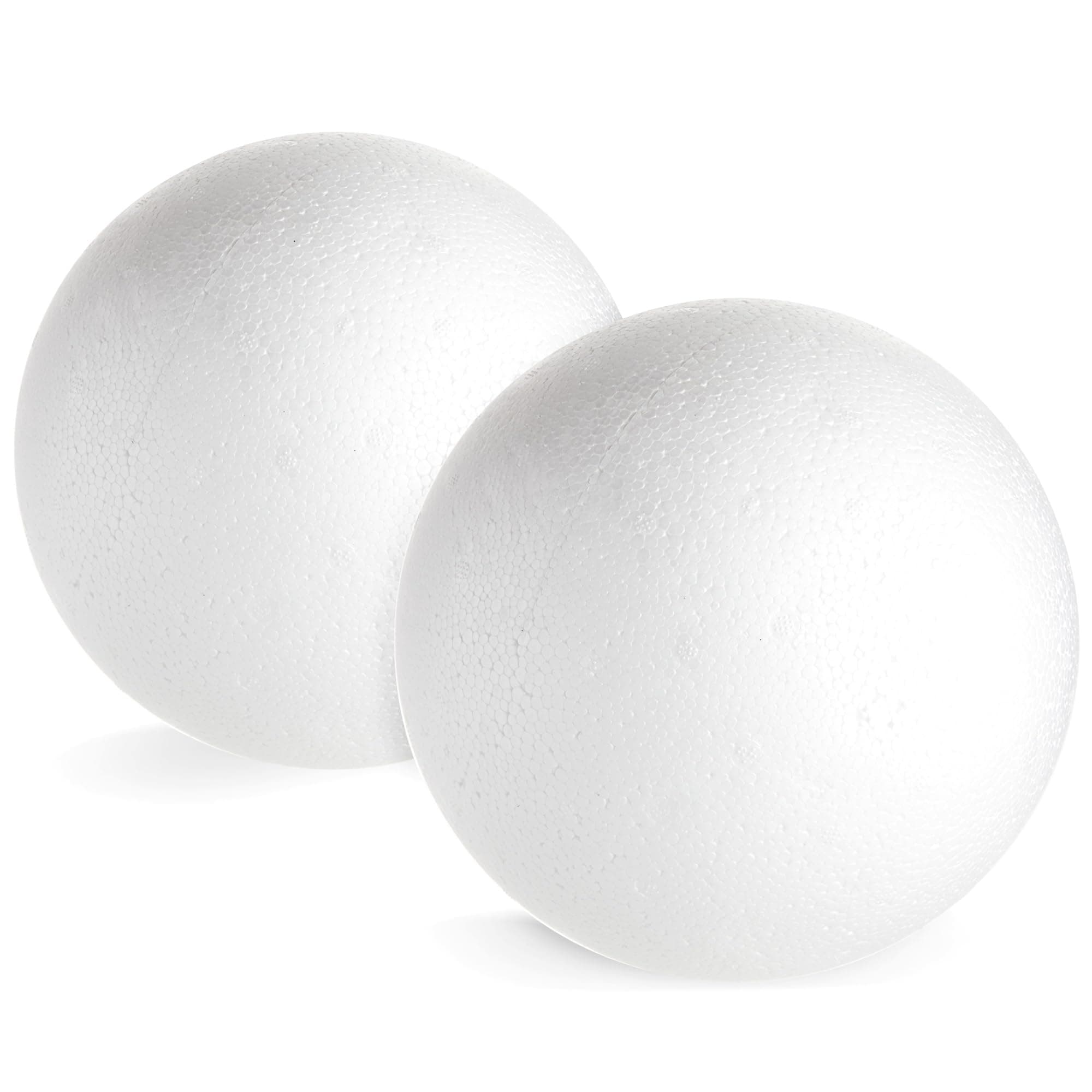 2 Pack Large Foam Balls for Crafts, 19 cm Diameter Solid Polystyrene Spheres for DIY Projects, Flower Centerpieces (White)