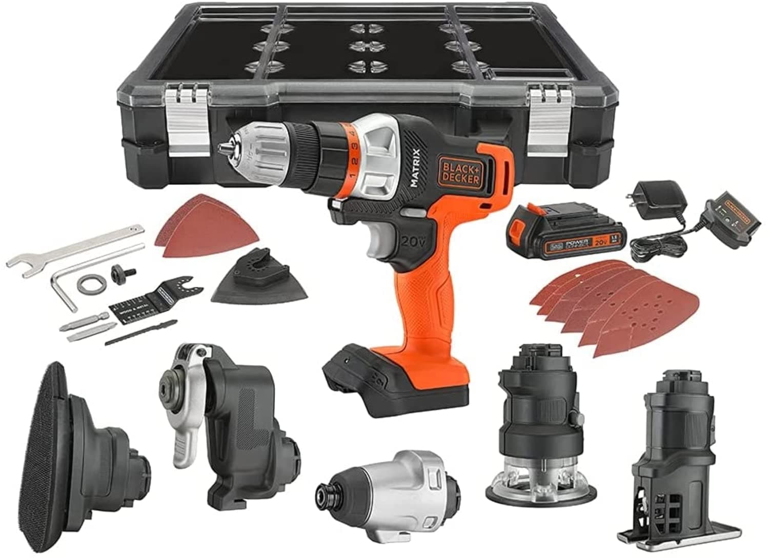 Black & Decker 20V Max Matrix Drill, Power Tool Combo Kit, 6-Tool Set, Cordless Set (Bdcdmt1206Kitc)